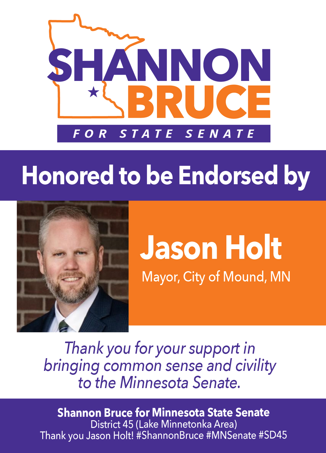 Jason Holt, Mayer of Mound, MN